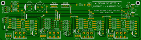 Signal splitter 1 stereo IN - 4 stereo OUT_Komitart LAY6 foto