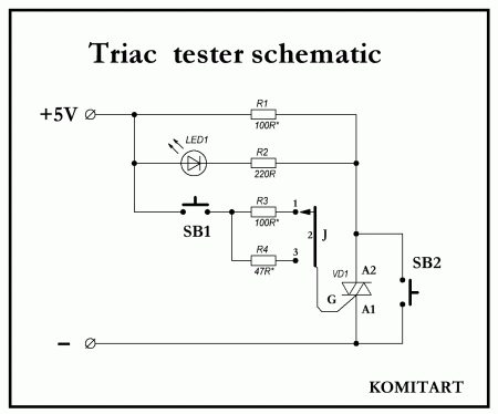 Triac tester schematic