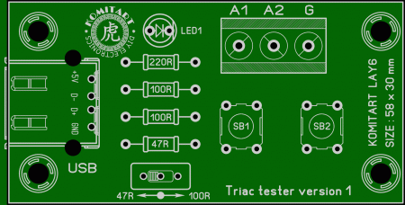 Triac tester version 1 with USB Komitart LAY6 photo