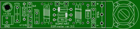 ESR meter with KT315 komitart LAY6 photo