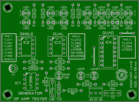 OP amp tester with LF356 ver 1  komitart LAY6 photo