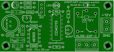 Acoustic switch NE555 CD4013 Komitart LAY6 photo