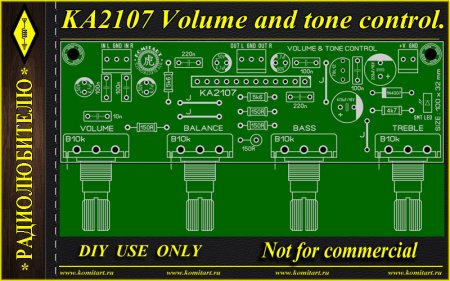 KA2107 Volume and tone control komitart project