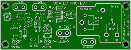 30A relay 3 transistors single channel DC Speaker Protector komitart LAY6 photo