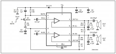 TDA7265 unipolar power supply schematic