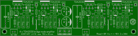 4 x TDA2030 bridge mode amplifier by KOMITART LAY6 photo