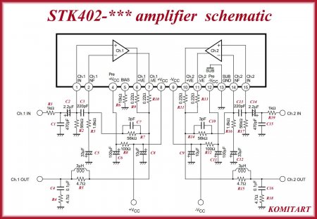 STK402-100 amplifier schematic