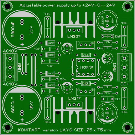 Adjustable power supply up to +24V-0--24V komitart LAY6 photo